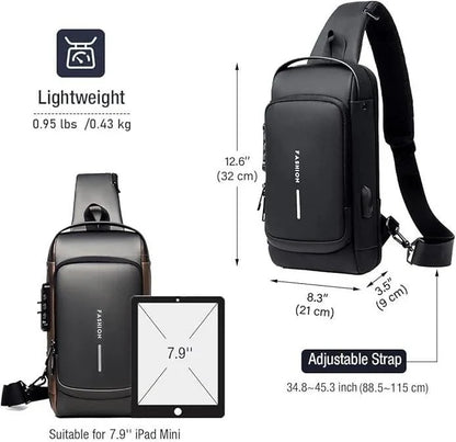Anti-theft sling bag with a USB charging port